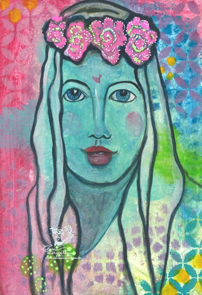 Originalbild der Soul-Painting-Künstlerin Clara Morgenthau - painted face - gemaltes Gesicht - Acryl, Mixedmedia, Kunst