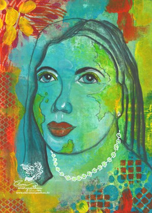 "Mother Earth" - Originalbild der Soul-Painting-Künstlerin Clara Morgenthau - Faces painting - Gesichter-Bild - gemaltes Gesicht