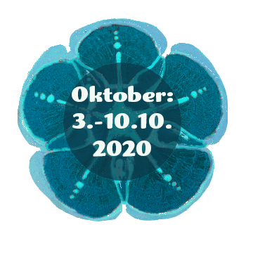 Date choosing Button blue 3.-10.10.2020